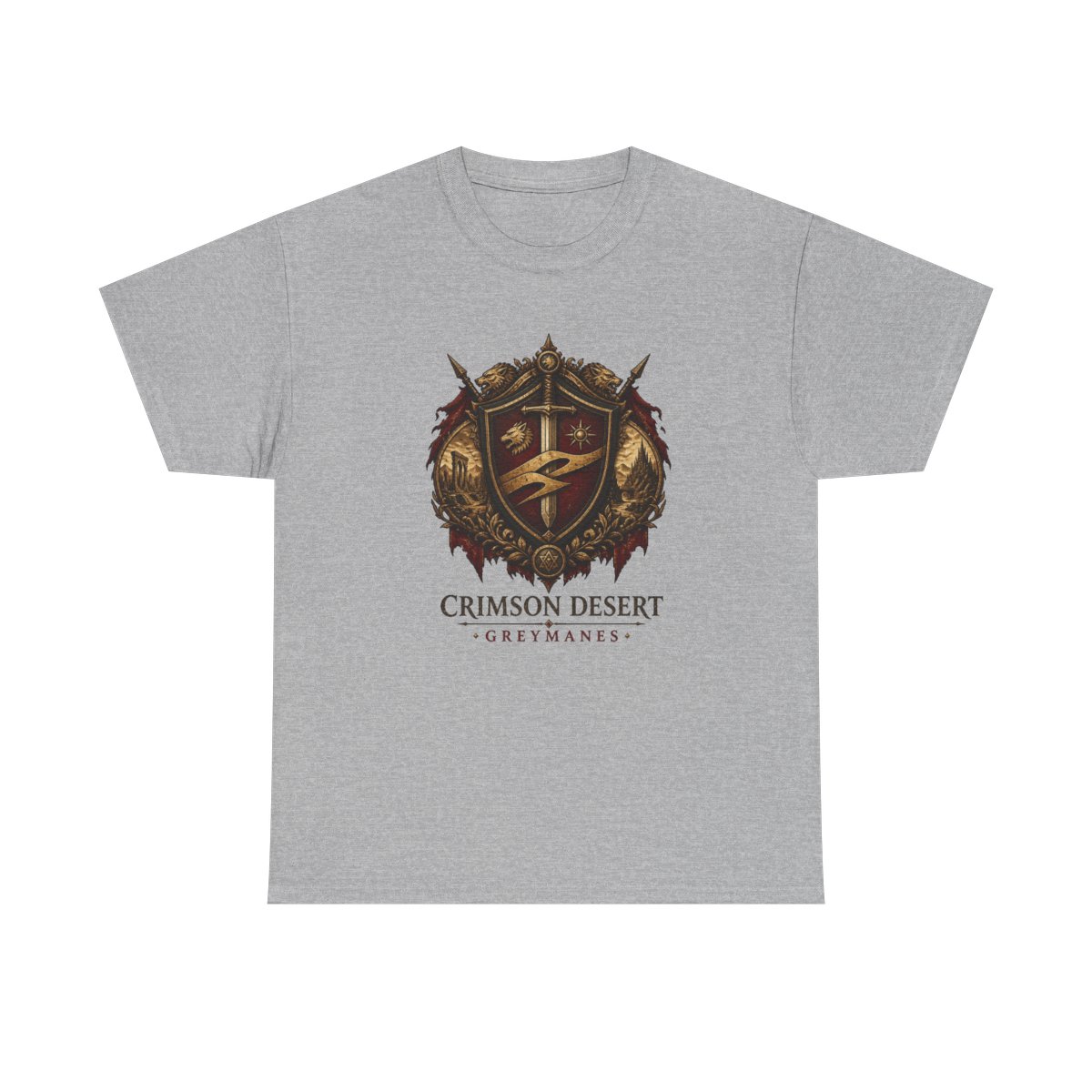 Crimson Desert "CRIMSON DESERT - GREYMANES" Unisex Tee - alternate angle 3, merchandise