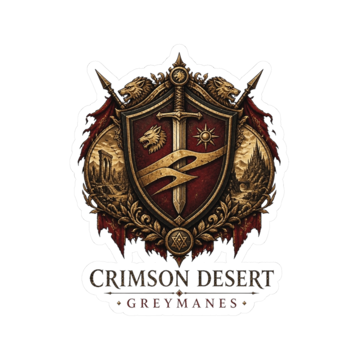 Crimson Desert "CRIMSON DESERT - GREYMANES" Sticker - Official Stickers merchandise
