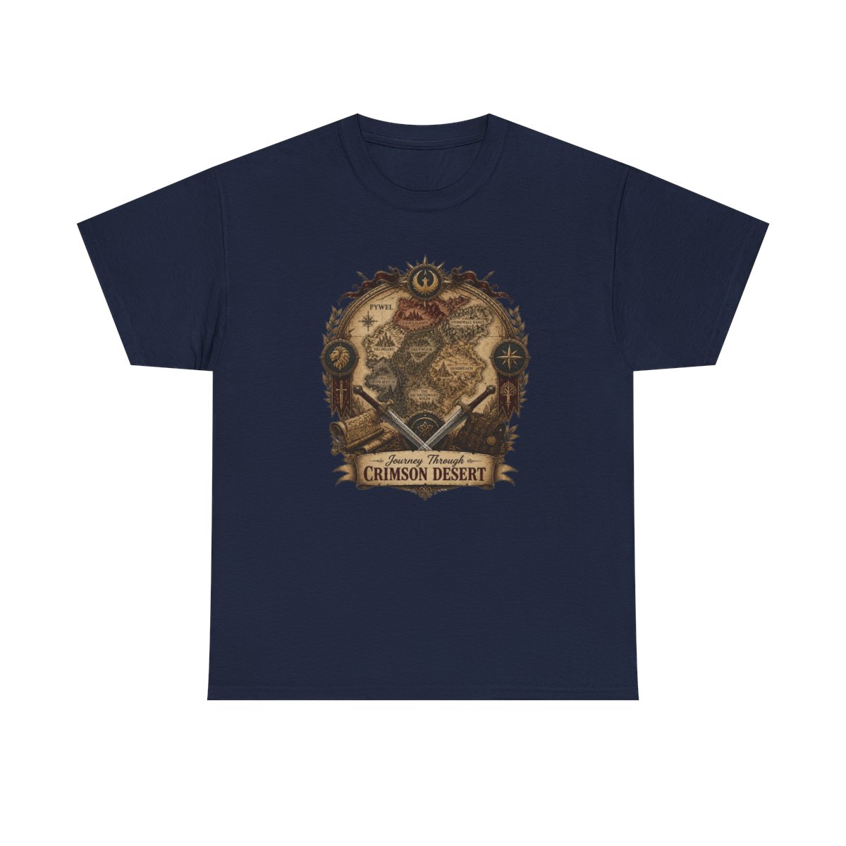 Crimson Desert "Journey Through CRIMSON DESERT" Unisex Tee - alternate angle 3, merchandise