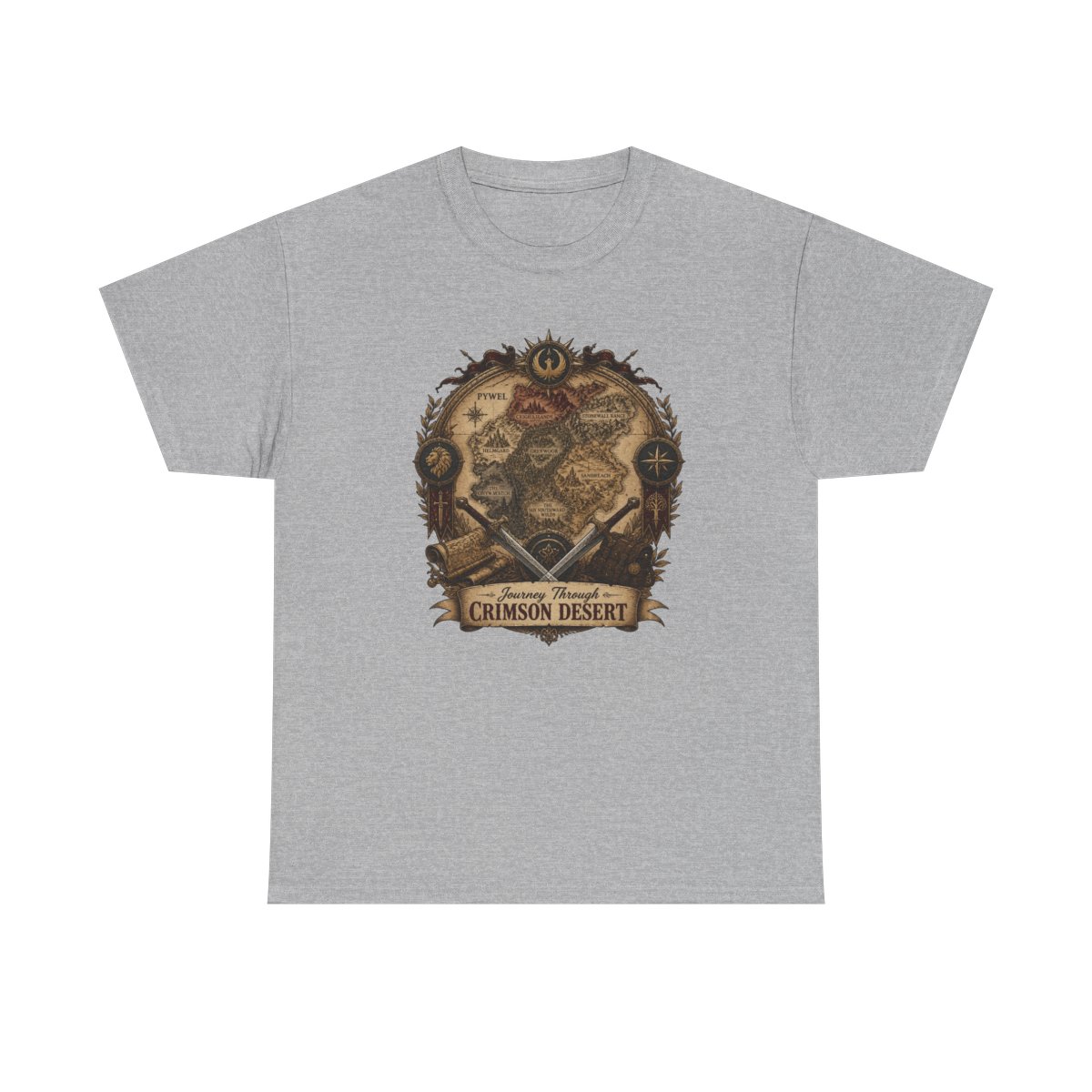 Crimson Desert "Journey Through CRIMSON DESERT" Unisex Tee - alternate angle 2, merchandise