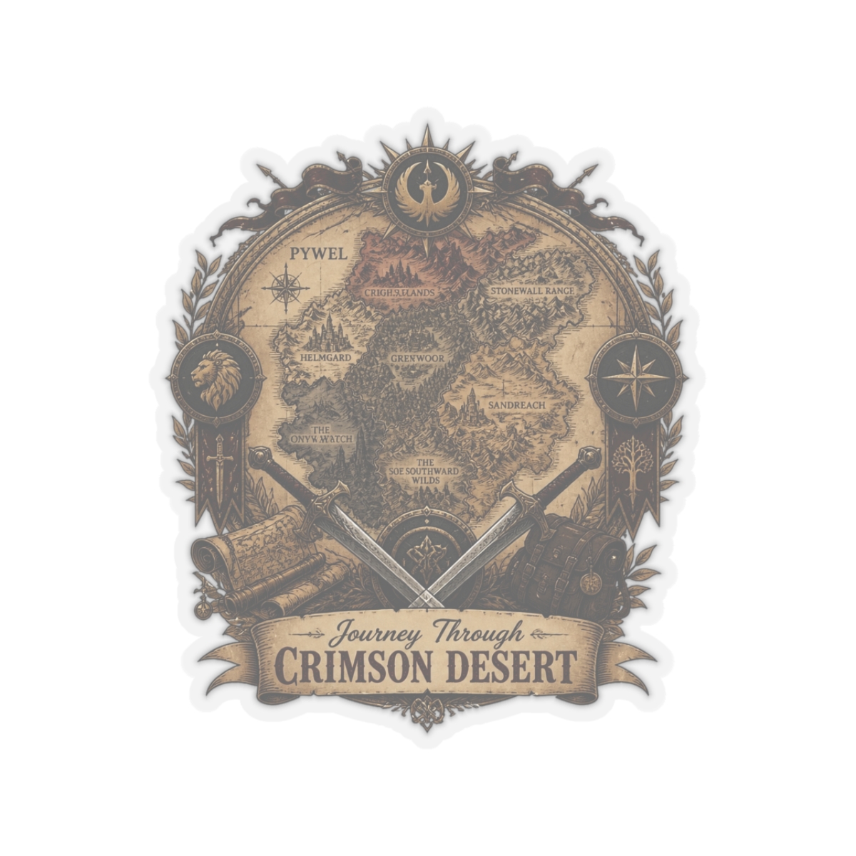 Crimson Desert "Journey Through CRIMSON DESERT" Sticker