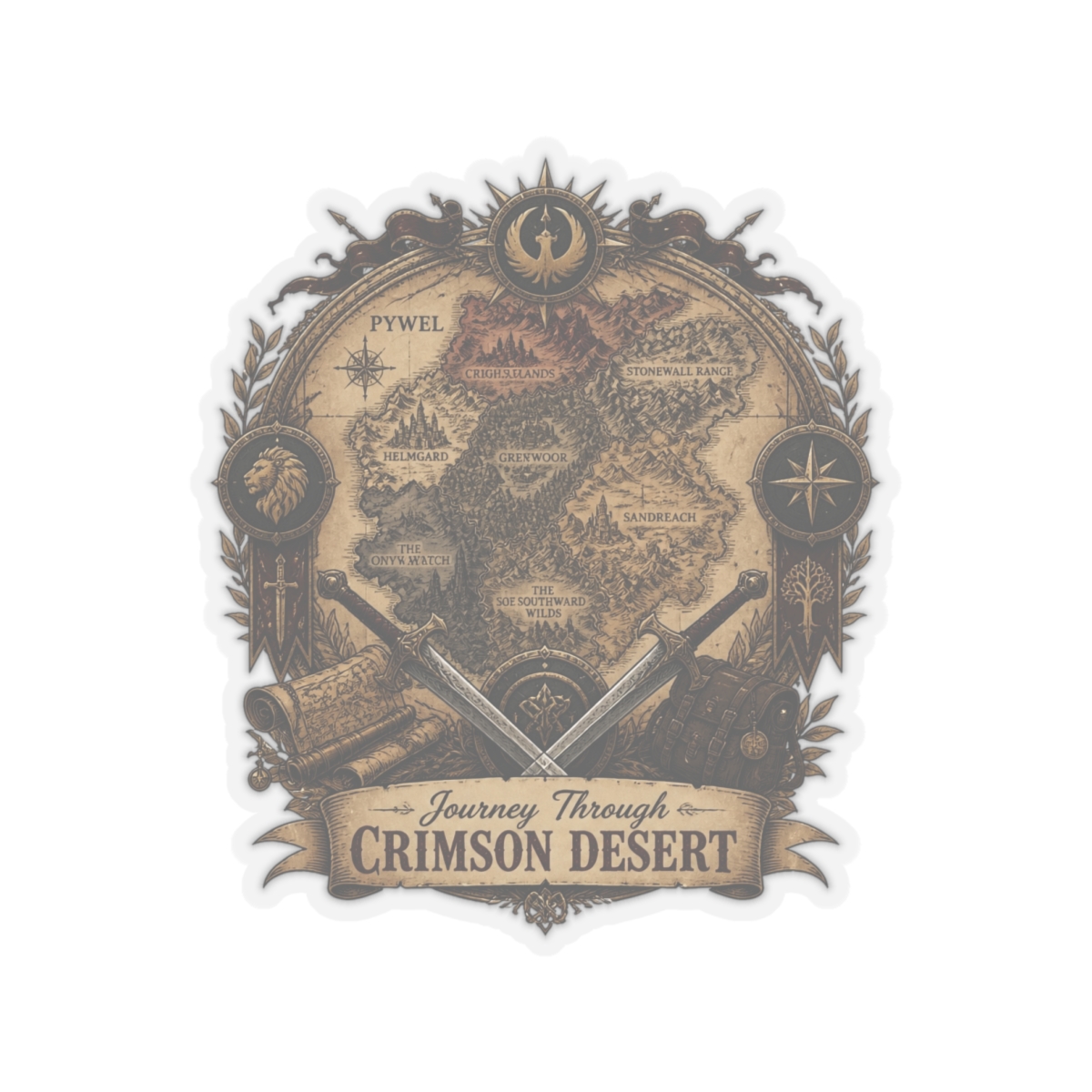 Crimson Desert "Journey Through CRIMSON DESERT" Sticker